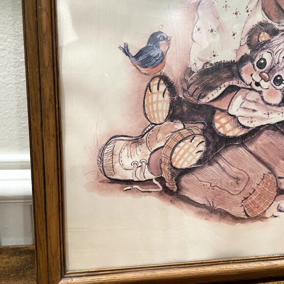 K. Smith African American Girl Art Print Vintage 70s 80s Framed 12.5 x 15.5 - Picture 6 of 9